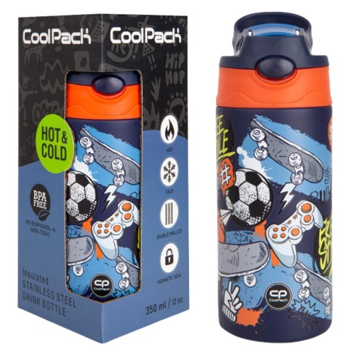 Coolpack Bono Termos Láhev S Termoizolací Se Slámkou A Uchycením Hobby 350 ml