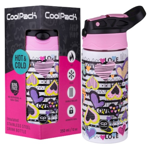 Coolpack Bono Termo Láhev s Brčkem a Uchem Diary Srdce 350 ml