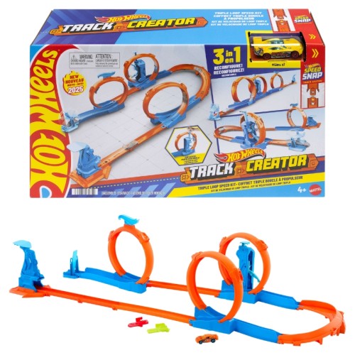 Hot Wheels Traťový tvůrce – Super dráha trojitá smyčka 3v1
