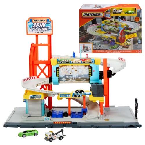Matchbox Sada Myčka Turbo Cyklon + 2 Vozidla 3+