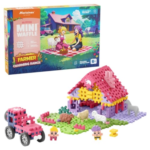 Marioinex Mini Wafelky Stavební Kostičky Farmář Roztomilá Ranč 100 Elementů
