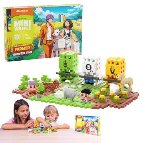 Marioinex Mini Waffle Stavební Kostičky Farmář Čas Sklizně 100 Elementů