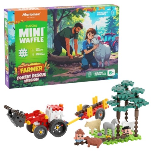 Marioinex Mini Vaflové Stavebnice Farmář Lesní Záchranná Akce 100 Kousků