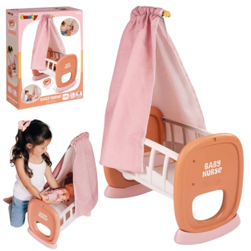 Smoby Baby Nurse Houpací postýlka pro panenky s baldachýnem