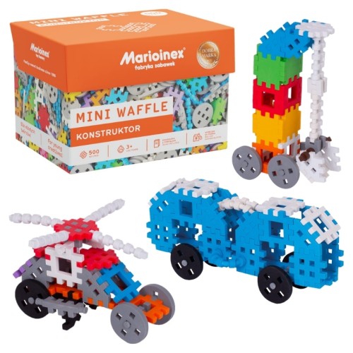 MARIOINEX TOVÁRNA NA HRAČKY MINI VAFLE KONSTRUKTOR KOSTKY 500 KS 3+ - 02288