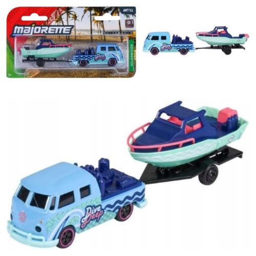 Majorette Sběratelský vůz Volkswagen T1 s lodí