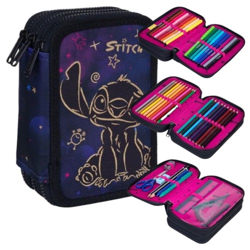 Disney Gold Stitch Svetr 3 Penál Trojitý S Výbavou