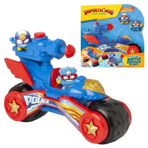 Super Zings Superthings Sada Policajní Vozidlo Dron Motocykl 2 Figurky Bike Mike Silverstar