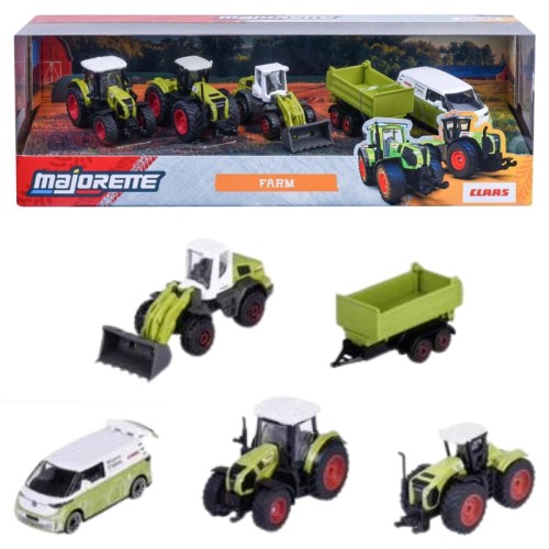 Majorette Claas Sada 5 Zemědělských Vozidel 1:64