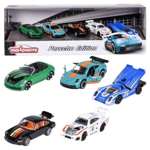 Majorette Porsche Sada 5 Kovových Modelů Autíček 1:64