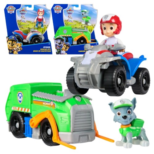 Sada Psi Patrol Základní vozidlo + Figurka: Ryder a Rocky