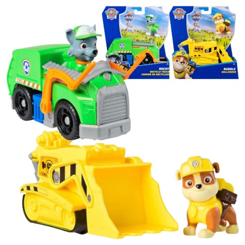 Sada Psi Patrol Základní vozidlo + Figurka: Rubble a Rocky