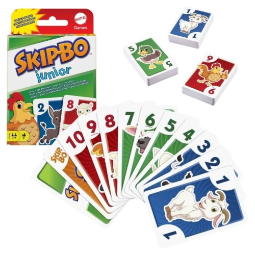 Mattel Games Skip Bo Junior Karetní Hra Vzdělávací Strategická Pro Děti Učí Počítání 5+