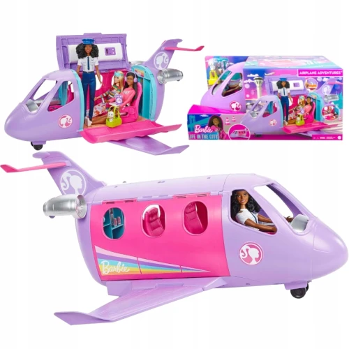 OUTLET! Barbie Sada Letadlo + Panenka Pilotka Letecké Dobrodružství + Doplňky