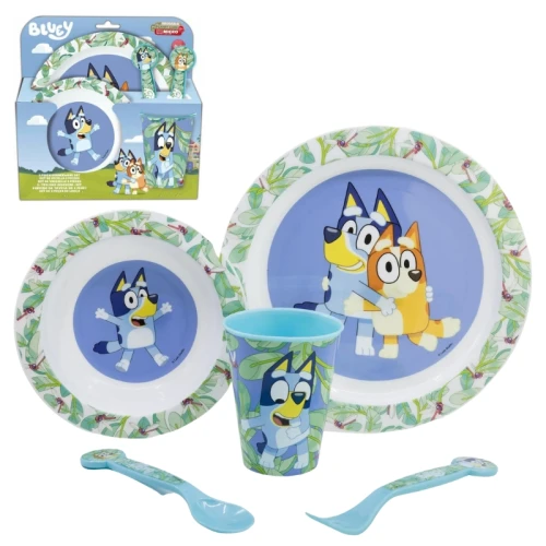 Stor Bluey Sada Dětského Nádobí Sada Na Oběd Talíře Hrnek Příbory