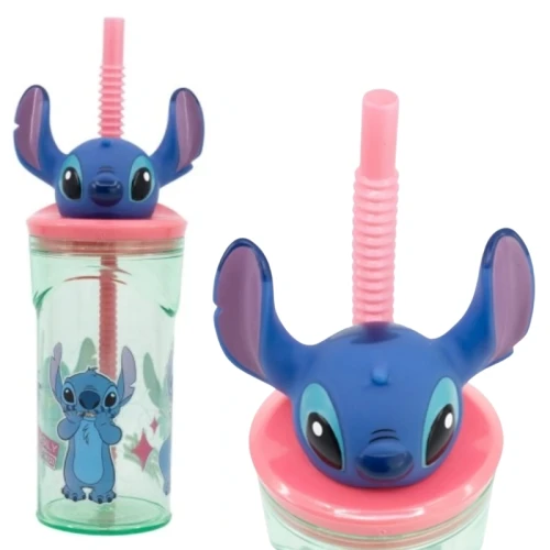 Stor Stitch Hrnek se Brčkem a 3D Figurkou Láhev pro Děti 360ml