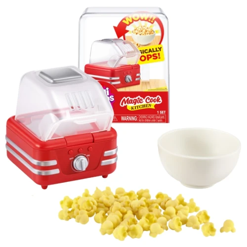 Mini Brands Magic Cook Kitchencube S1 Miniaturní Fungující Stroj na Popcorn Figurína Hračka