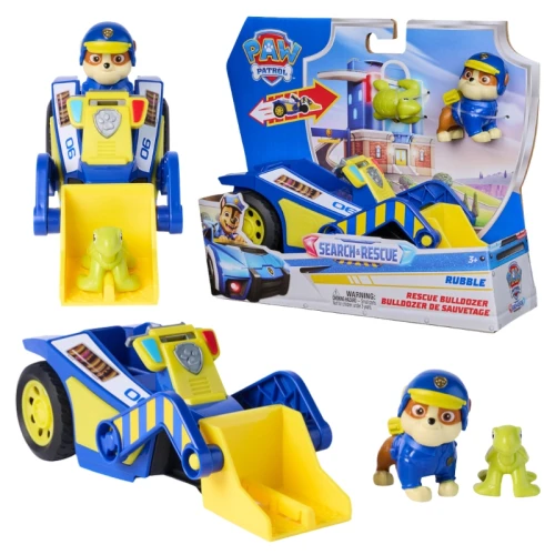 Psi Patrol Search Rescue Buldožer Rubble Vozidlo Pohon Pull-Back + Figurka Želva