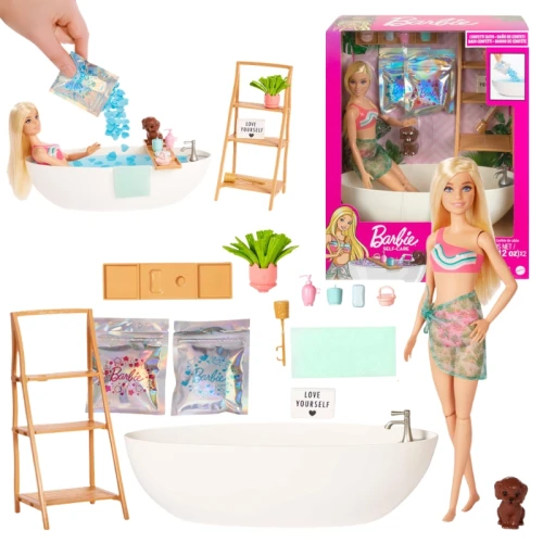 Panenka Barbie Self-Care Sada Koupel s Konfetami a Příslušenstvím 3+