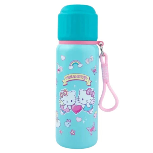 Hello Kitty Kovová lahev Termos pro děti Termo láhev Light Blue Pink 550 ml