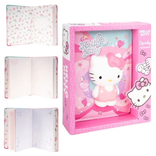 Coolpack Notes Deník Sešit B6 100 L Squishy 3D Hello Kitty růžovo-modrý
