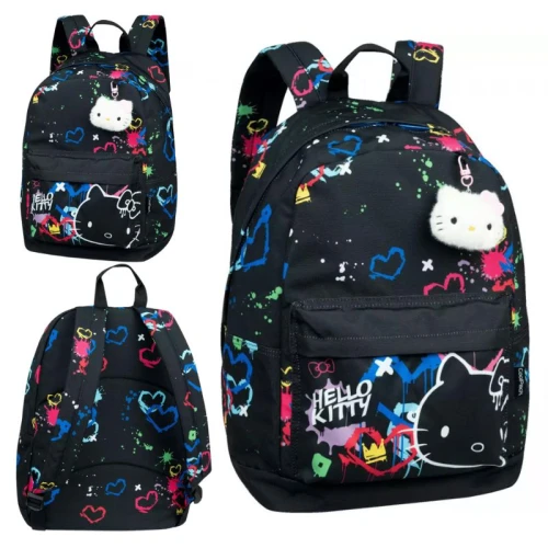 Coolpack Hello Kitty Cross Batoh Mládežnický Školní Černý Barevné Nápisy