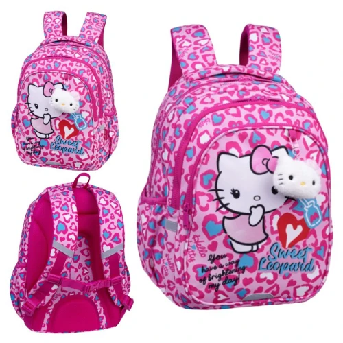 Coolpack Jerry Růžový batoh pro školku a školu 3-komorový dětský Hello Kitty