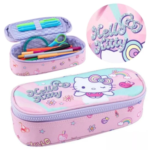 Coolpack Campus Penál Jednokomorový Pevný S Klopou Růžový Hello Kitty
