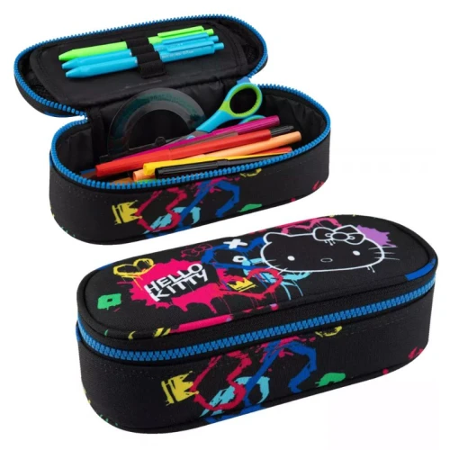 Coolpack Campus Penál Tuba Jednokomorový Pevný S Klopou Na Zip Černý Hello Kitty