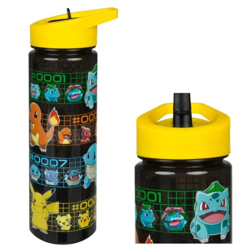 Undercover Láhev Na Vodu Pro Děti S Brčkem Černá Pokemon 600ml
