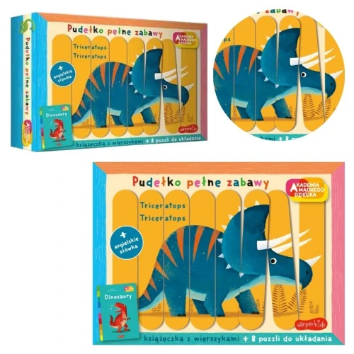 Dinosauři Knížečka S Doplňky Puzzle Písničky Pro Děti Vzdělávací Akademie Chytrého Dítěte Krabička Plná Zábavy Zbigniew Dmitroca