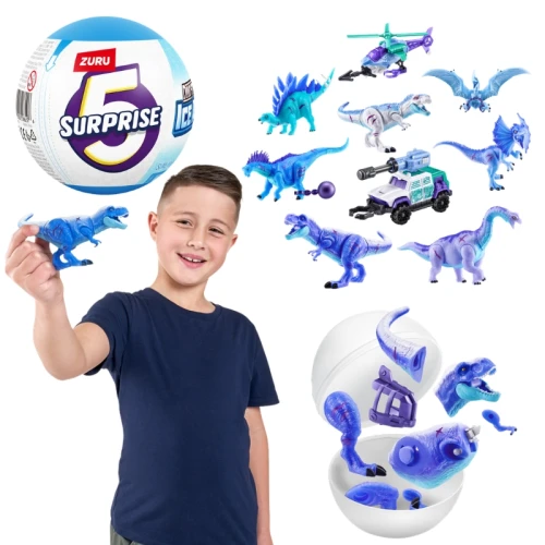 Zuru 5 Surprise Kula Dino Strike Ice Age Narozeninová Figurka Kapsle S Figurkami Překvapení Dinozaury