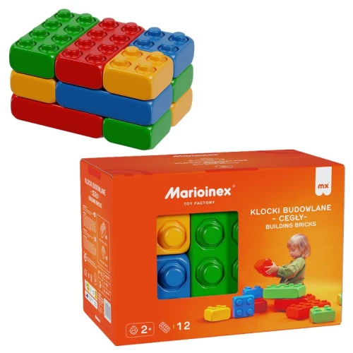 Marioinex Stavební Kostky Cihly XXL Velké Konstrukční Gigant 12 Kusů