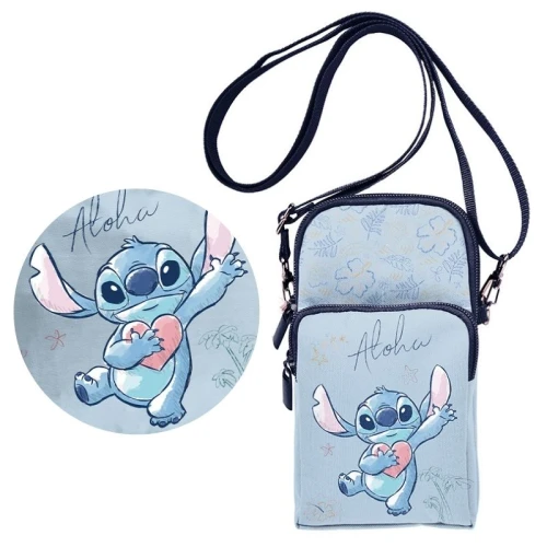 Paso Pouzdro Na Telefon Taška Na Krk Na Šňůrce Praktická Stitch Aloha Modrá