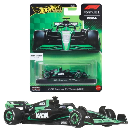 Hot Wheels Premium Race F1 Autíčko Kolekce Závodní Auto Kick Sauber Formule 1 Team #24 JBM23