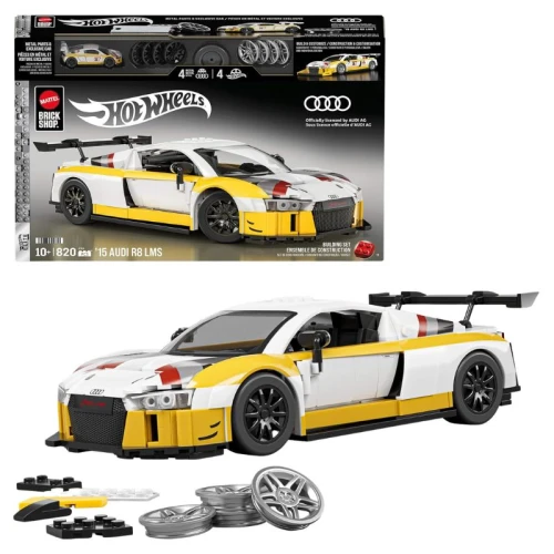 Stavebnice Hot Wheels Brick Shop Skládací Auto '15 Audi R8 Lms Auto Ke Složení 10+