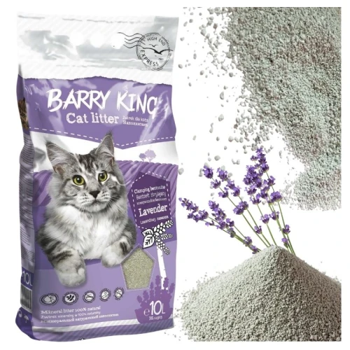 Bentonitový stelivo Barry King pro kočky, hrudkující, přírodní, 10 l, bezprašné, levandulové