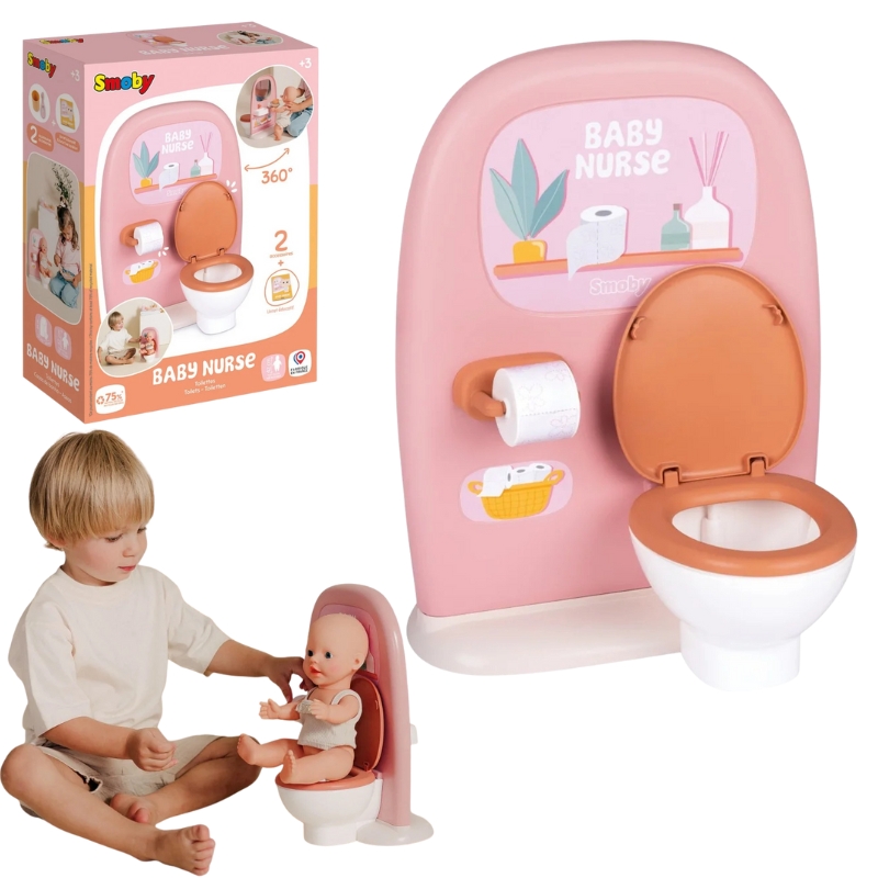 Smoby Baby Nurse Dvoustranné WC Sada Pro Panenky S Příslušenstvím
