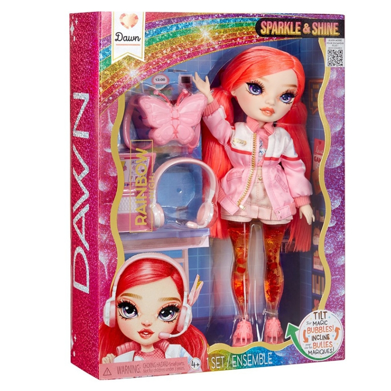 PANENKA RAINBOW HIGH SPARKLE & SHINE CORAL S MAGICKÝMI BUBLINKAMI V NOHÁCH