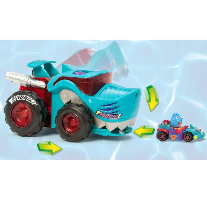T-Racers Auto T-Shark Mega Wheels Rampa S Autíčkem A Figurkou Řidiče