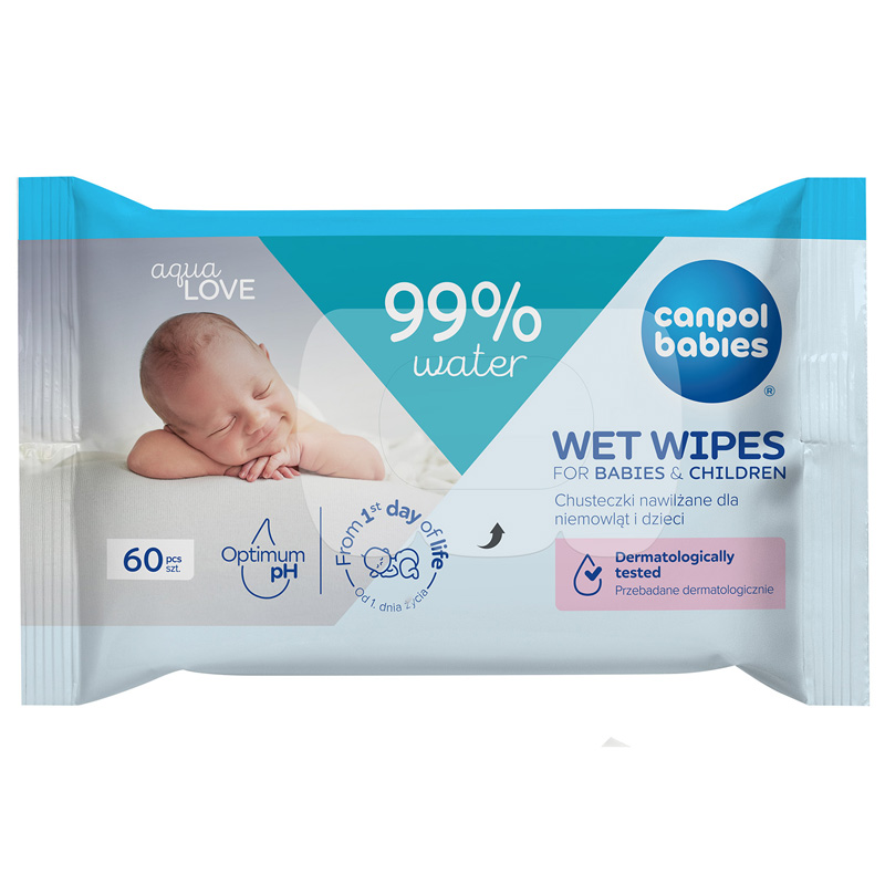 Canpol Babies Vlhčené ubrousky pro miminka a děti 60 kusů