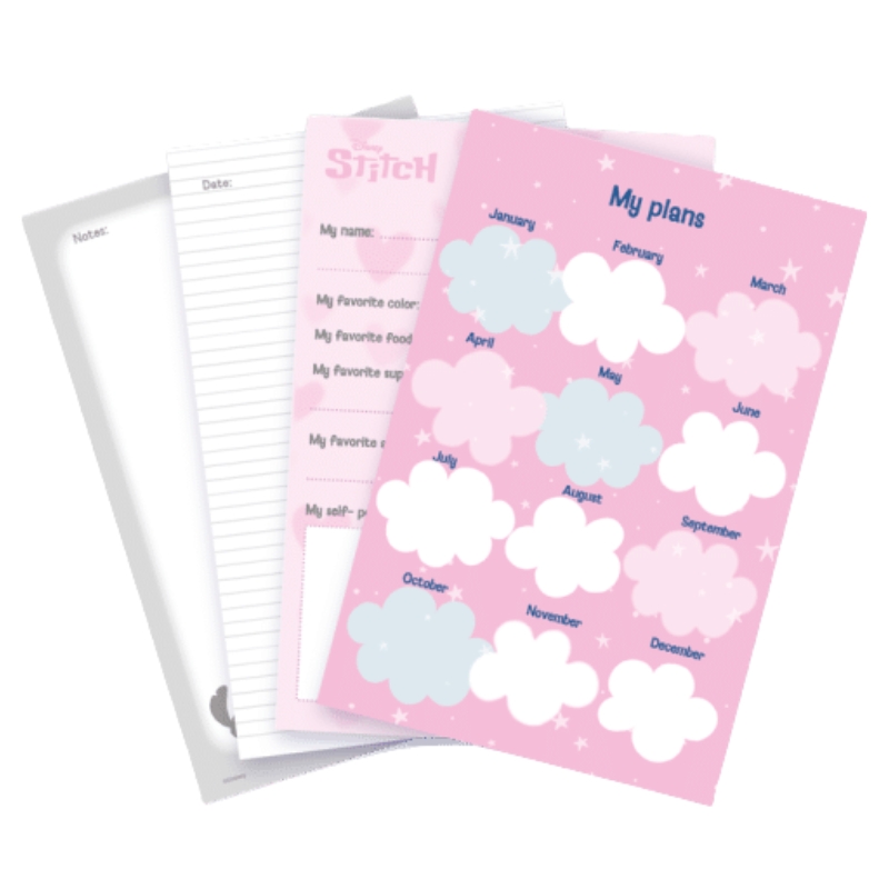 Disney Stitch Fluffy Notes Na Zapięcie A5