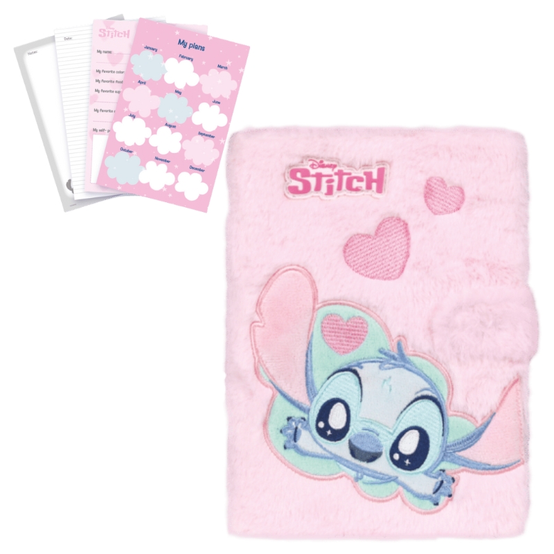 Disney Stitch Fluffy Notes Na Zapínání A5