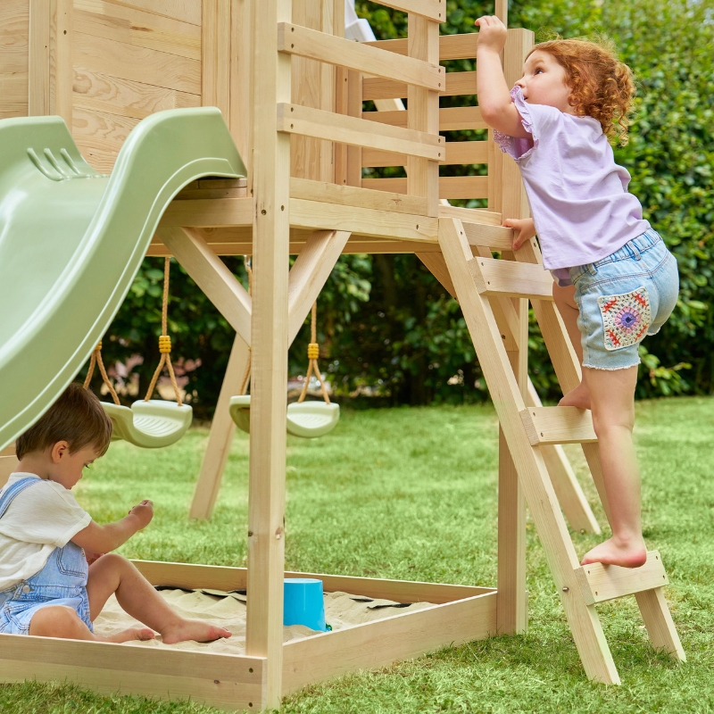 Tp Toys Terasa K Dřevěné Chatičce S Balkonem