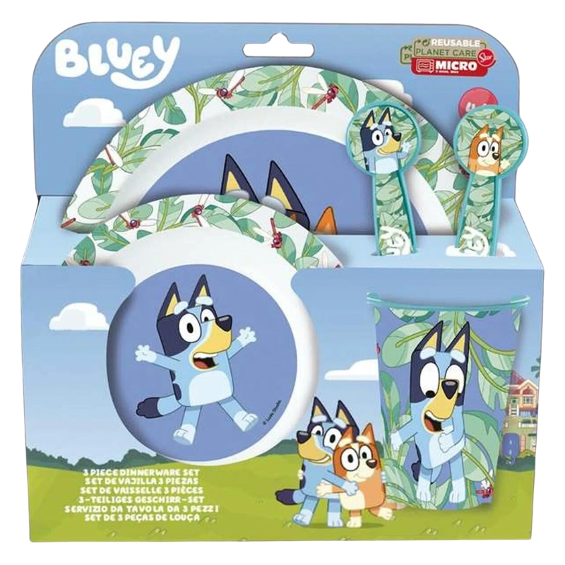 Stor Bluey Zestaw Naczyń Stołowych Dla Dzieci Zestaw Obiadowy