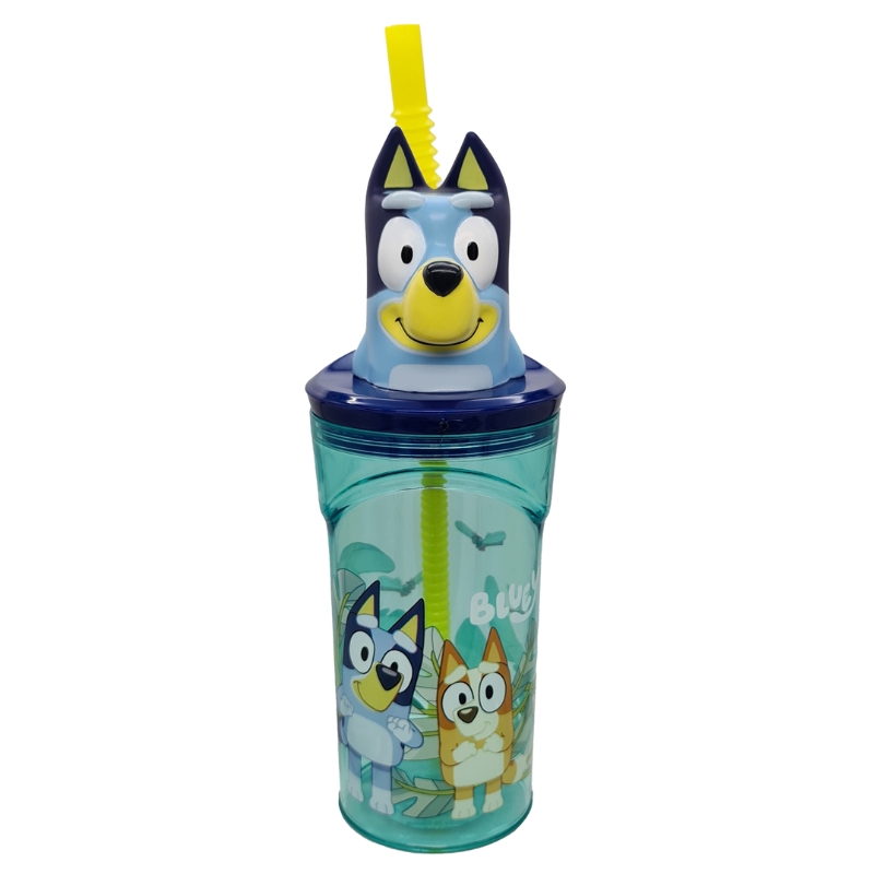 Stor Bluey Kubek Ze Słomką Z Figurką 3D Bidon Dla Dzieci 360ml