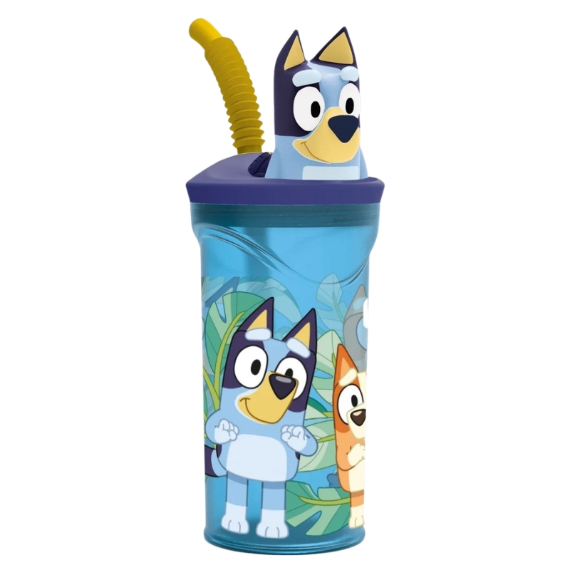 Stor Bluey Kubek Ze Słomką Z Figurką 3D Bidon Dla Dzieci 360ml