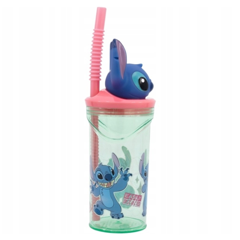 Stor Stitch Kubek Ze Słomką Z Figurką 3D Bidon Dla Dzieci 360ml