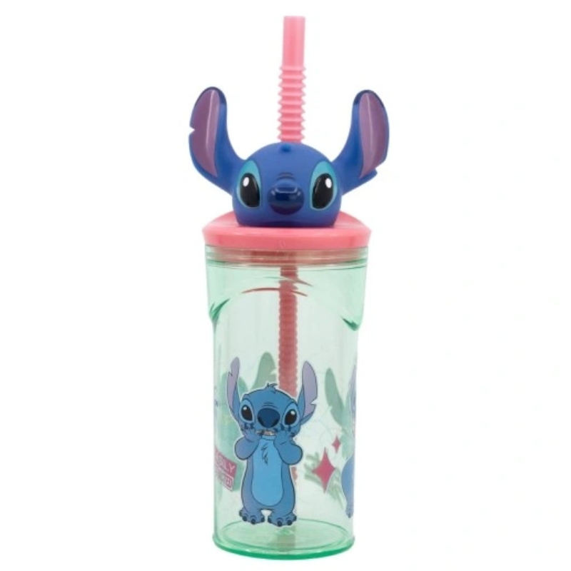 Stor Stitch Kubek Ze Słomką Z Figurką 3D Bidon Dla Dzieci 360ml