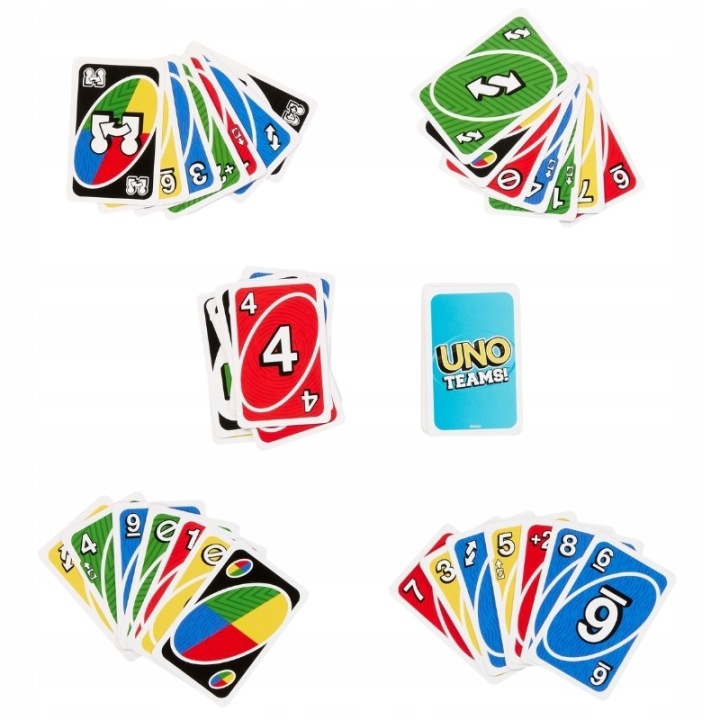 Zestaw Uno 4w1 Strategia ProGamers: Uno Flip + Uno Elite F1 + Uno Teams + Uno Zero Gra Karciana Karty Do Gry